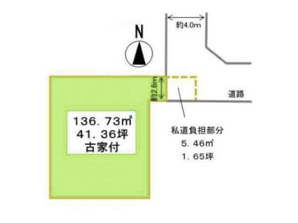 高槻市大塚町の売土地(敷地図)